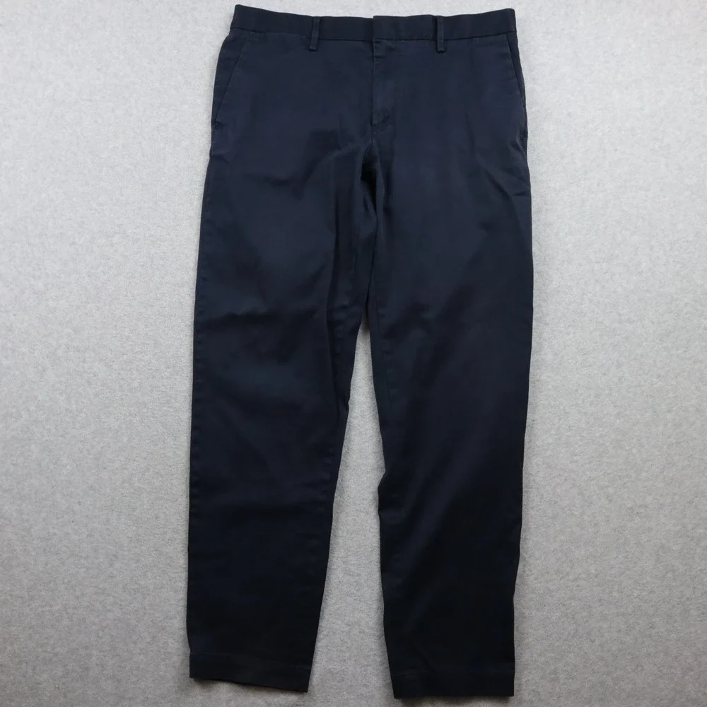 Banana Republic Pants Mens 36x34‎ Tapered Fit Khaki Stretch Flex Flat Front Blue